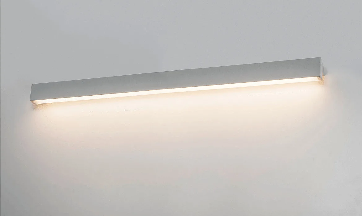 SLV LED Wandleuchte / Spiegelleuchte L-LINE 120, IP44, 19W 3000K 1650lm 120°, silber eloxiert SLV LED Wandleuchte / Spiegelleuchte L-LINE 120, IP44, 19W 3000K 1650lm 120°, silber eloxiert