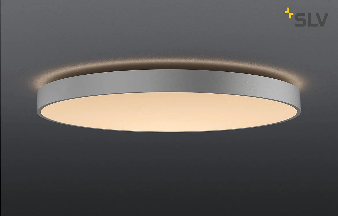 SLV LED Decken-/Pendelleuchte MEDO 90 CL AMBIENT, Ø 90cm, 78W 3000/4000K 10225lm 105°, DALI dimmbar, grau SLV LED Decken-/Pendelleuchte MEDO 90 CL AMBIENT, Ø 90cm, 78W 3000/4000K 10225lm 105°, DALI dimmbar, grau