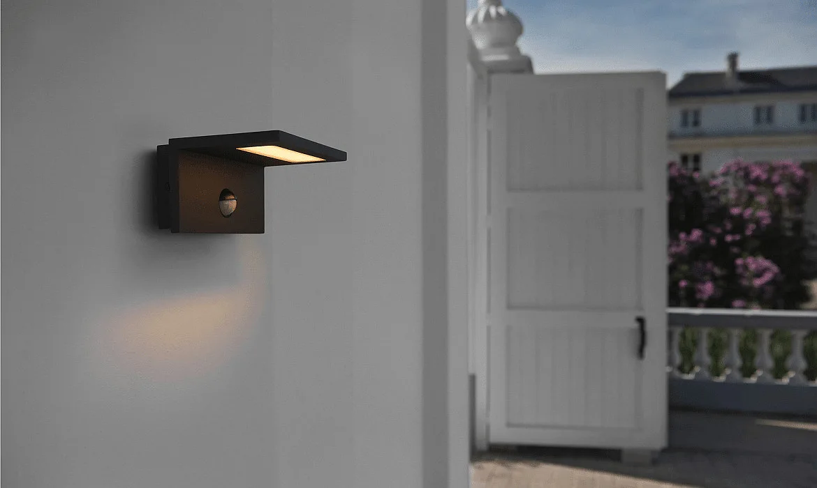 SLV LED Outdoor Wandleuchte ANGOLUX S WL, IP44, 9.8W 3000K 560lm 100°, mit IR-Sensor, Anthrazit SLV LED Outdoor Wandleuchte ANGOLUX S WL, IP44, 9.8W 3000K 560lm 100°, mit IR-Sensor, Anthrazit