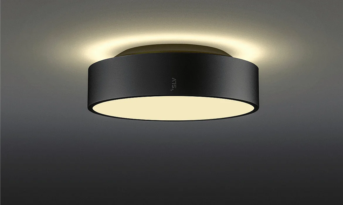 SLV wall and ceiling luminaire MEDO® PRO 30 round, DALI controllable IP50, black dimmable SLV wall and ceiling luminaire MEDO® PRO 30 round, DALI controllable IP50, black dimmable