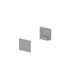GRAZIA 20 Endkappe f�r GRAZIA Aufbauprofil standard, 2 Stk., flache Ausf�hrung, alu