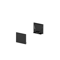 GRAZIA 20 Endkappe f�r GRAZIA Aufbauprofil standard, 2 Stk., flache Ausf�hrung, schwarz
