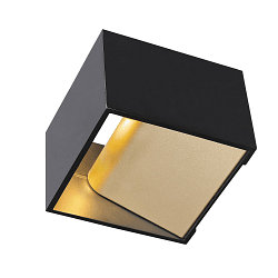 LED Wandleuchte LOGS IN DTW, Up/Down, indirekt, CRi >90, Dim-To-Warm, 11W 2000-3000K 430lm, schwarz / gold