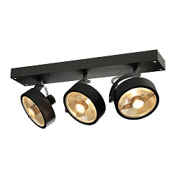 Wand- und Deckenleuchte KALU CW TRIPLE QPAR111, 3x GU10 GU10 max. 75W, kardanisch, Schwarz