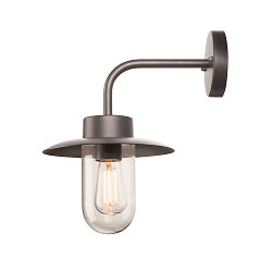 Outdoor Wandleuchte MOLAT, IP44 IK02, E27, anthrazit / Glas klar