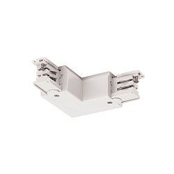 Zubeh�r f�r 3-Phasen Aufbauschiene S-TRACK ON/OFF - L-Verbinder, mit Einspeisem�glichkeit, Erde innen, wei�