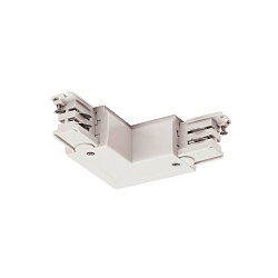Zubeh�r f�r 3-Phasen Aufbauschiene S-TRACK ON/OFF - L-Verbinder, mit Einspeisem�glichkeit, Erde au�en, wei�