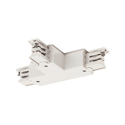 Zubeh�r f�r 3-Phasen Aufbauschiene S-TRACK ON/OFF - T-Verbinder, mit Einspeisem�glichkeit, Erde links (innen), wei�