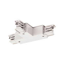 Zubeh�r f�r 3-Phasen Aufbauschiene S-TRACK ON/OFF - T-Verbinder, mit Einspeisem�glichkeit, Erde rechts (innen), wei�