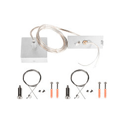 Zubeh�r f�r TEC KALU Deckenleuchten - Abh�ngeset, 8.5 x 8.5cm, 230V AC / 16A, 150cm, bei Montage k�rzbar, wei�