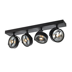 Wand- und Deckenleuchte KALU CW Quad, QPAR111, 4x GU10 max GU10. 75W, Schwarz