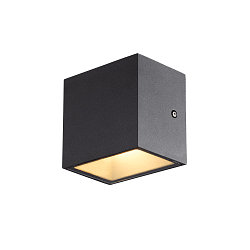 LED Outdoor Wall luminaire SITRA CUBE WL, UP/DOWN, IP44 IK05, 10W 3000K, 2x 560lm 90�, anthracite