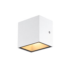 LED Outdoor Wall luminaire SITRA CUBE WL, UP/DOWN, IP44 IK05, 10W 3000K 2x560lm 105�, white