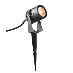 Outdoor LED Erdspie�-Leuchte LED SPIKE, IP55 IK06, 6W 3000K 400lm 40�, mit IP-Steckerkabel, neigbar, anthrazit