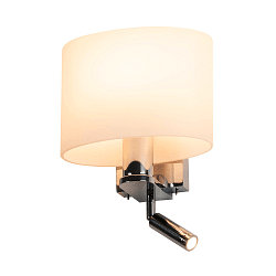 LED Wandleuchte KENKUA SPOT LED, E27, 40W, 25�, 3000K, 200lm, chrom, Glas milchig