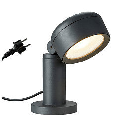 Outdoor LED Sockelleuchte ESKINA 30 POLE CCT, IP65 IK04, 14.5W 3000/4000K 95�, mit IP44-Steckerkabel, dimmbar, anthrazit