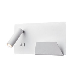 LED Wandleuchte SOMNILA SPOT Indoor, 13W, 3000K, Spot 65lm,  inkl. USB Anschluss, Spot rechts, wei�, Back light 646lm