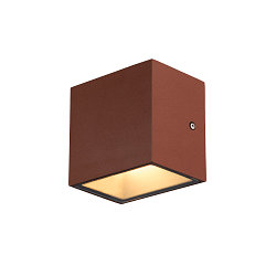 LED Au�enwandleuchte SITRA S WL SINGLE, IP44 IK05, 6.2W 3000/4000K (CCT Switch) 580/620lm 105�, rostfarben