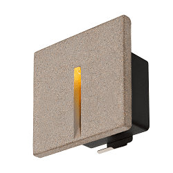 Outdoor LED Wand-Einbauleuchte CONCRETO EL CUT, IP65 IK03, 10 x 10cm, 700mA, 3.2W 3000K 15lm 15�, Beton / Aluminium, grau