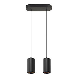 Pendelleuchte ASTO TUBE, IP20, zylindrisch, 2-flammig, 2x GU10 max. 10W, schwarz
