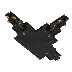 3-phase T-connector S-TRACK PHASE & DALI built-in version, DALI controllable, earth right, earth inside, black