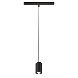 LED Niedervolt-Schienen Pendelleuchte NUMINOS� XS, 48V, 8.7W 4000K 40�, DALI 2 dimmbar, matt schwarz / innen gl�nzend chrom