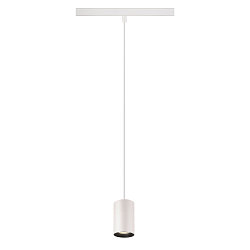 LED Niedervolt-Schienen Pendelleuchte NUMINOS� XS, 48V, 8.7W 4000K 40�, DALI 2 dimmbar, matt wei� / innen matt schwarz