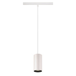 LED Niedervolt-Schienen-Pendelleuchte NUMINOS� S DALI, 48V, 16W 4000K 55�, DALI 2 dimmbar, matt wei� / innen matt schwarz