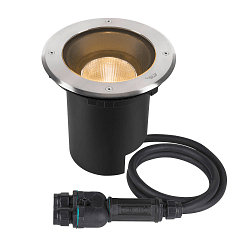 LED Bodeneinbauleuchte DASAR� L SYM, IP67 IK10, 19W 3000K 1950lm 24�, neigbar, befahrbar, DALI, Edelstahl, rund