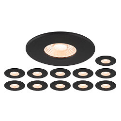 LED Deckeneinbauleuchte UNIVERSAL DOWNLIGHT PHASE Set, 12x 1007095 und 1007096 Abdeckung, 38�, 8W, UGR, schwarz
