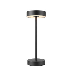 LED Akku-Tischleuchte VINOLINA 2-CCT, IP54, � 12cm, zylindrisch, 2.2W 2700/3000K 130lm, Touch-Dimmer + Ladestation, schwarz