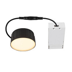 LED Deckeneinbauleuchte DOWNLIGHT V 100, IP54, 6W 3000/4000K (CCT Switch) 105�, CRI 80, exkl. Einbauring, schwarz