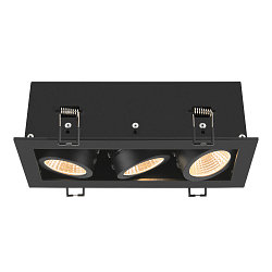 LED Deckeneinbauleuchte KADUX TRIPLE, 38�, 3000K, 2350lm, IP20, quadratisch, dimmbar, schwarz