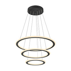 LED Pendelleuchte ONE FLAT TRIPLE, 300cm, 2700/3000K, 3500/3700lm, IP20, dimmbar, schwarz