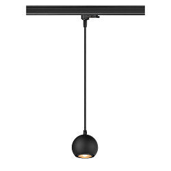 3-phase pendant luminaire LIGHT EYE� 90 down, ball shaped GU10 IP20, black matt dimmable