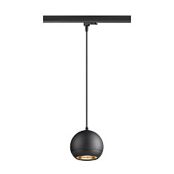 3-phase pendant luminaire LIGHT EYE� 150 down, ball shaped GU10 IP20, black matt dimmable