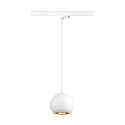 3-phase pendant luminaire LIGHT EYE� 150 down, ball shaped GU10 IP20, white matt dimmable