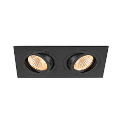 LED Deckeneinbauleuchte NEW TRIA� 155 PHASE, quadratisch, 2-flammig, dimmbar, starr, 13.6W 2700K 1220lm 38�, schwarz
