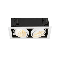 LED Deckeneinbauleuchte KADUX DOUBLE, 2-fkammig, DALI 2 dimmbar, kardanisch schwenkbar, 54W 3000K 3150lm 30�