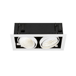 LED Deckeneinbauleuchte KADUX DOUBLE, 2-fkammig, DALI 2 dimmbar, kardanisch schwenkbar, 54W 4000K 3400lm 30�