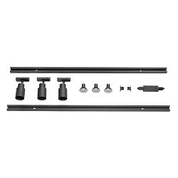 1-Phasen System Leuchte PURI 2.0, 3er Set, QPAR51, IK02, IP20, dimmbar, schwarz