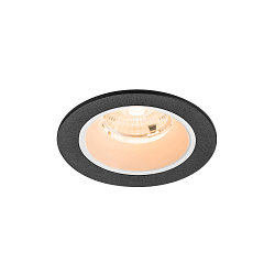 LED Deckeneinbauleuchte NUMINOS� S, rund,  6,7W, IP20, dimmbar, 55�, 2700K, 1000lm, schwarz/wei�