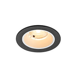 LED Deckeneinbauleuchte NUMINOS� S, rund,  6,7W, IP20, dimmbar, 40�, 3000K, 1050lm, schwarz/wei�