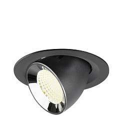 LED Deckeneinbaustrahler NUMINOS� GIMBLE M, 12W, IP20, schwenkbar, 40�, 4000K, 1900lm, schwarz/chrom