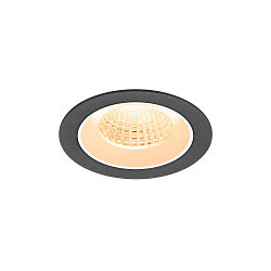 LED Deckeneinbauleuchte NUMINOS� M, rund, 12W, IP20, dimmbar, 55�, 2700K, 1700lm, schwarz/wei�