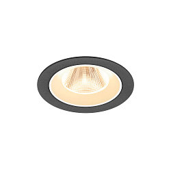 LED Deckeneinbauleuchte NUMINOS� M, rund, 12W, IP20, dimmbar, 20�, 3000K, 1800lm, schwarz/wei�