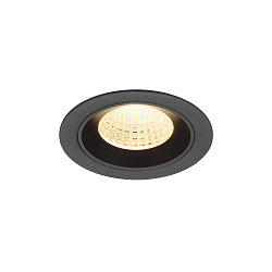 LED Deckeneinbauleuchte NUMINOS� M, rund, 12W, IP20, dimmbar, 55�, 3000K, 1800lm, schwarz