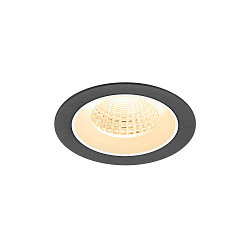 LED Deckeneinbauleuchte NUMINOS� M, rund, 12W, IP20, dimmbar, 55�, 3000K, 1800lm, schwarz/wei�