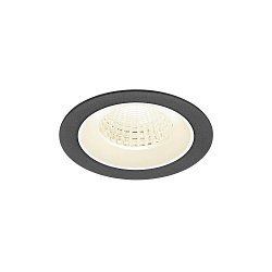 LED Deckeneinbauleuchte NUMINOS® M, rund, 12W, IP20, dimmbar, 55°, 4000K, 1900lm, schwarz/weiß