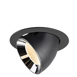 recessed spotlight NUMINOS� GIMBLE XL swivelling, suitable for VDU workstation IP20, chrome, black dimmable